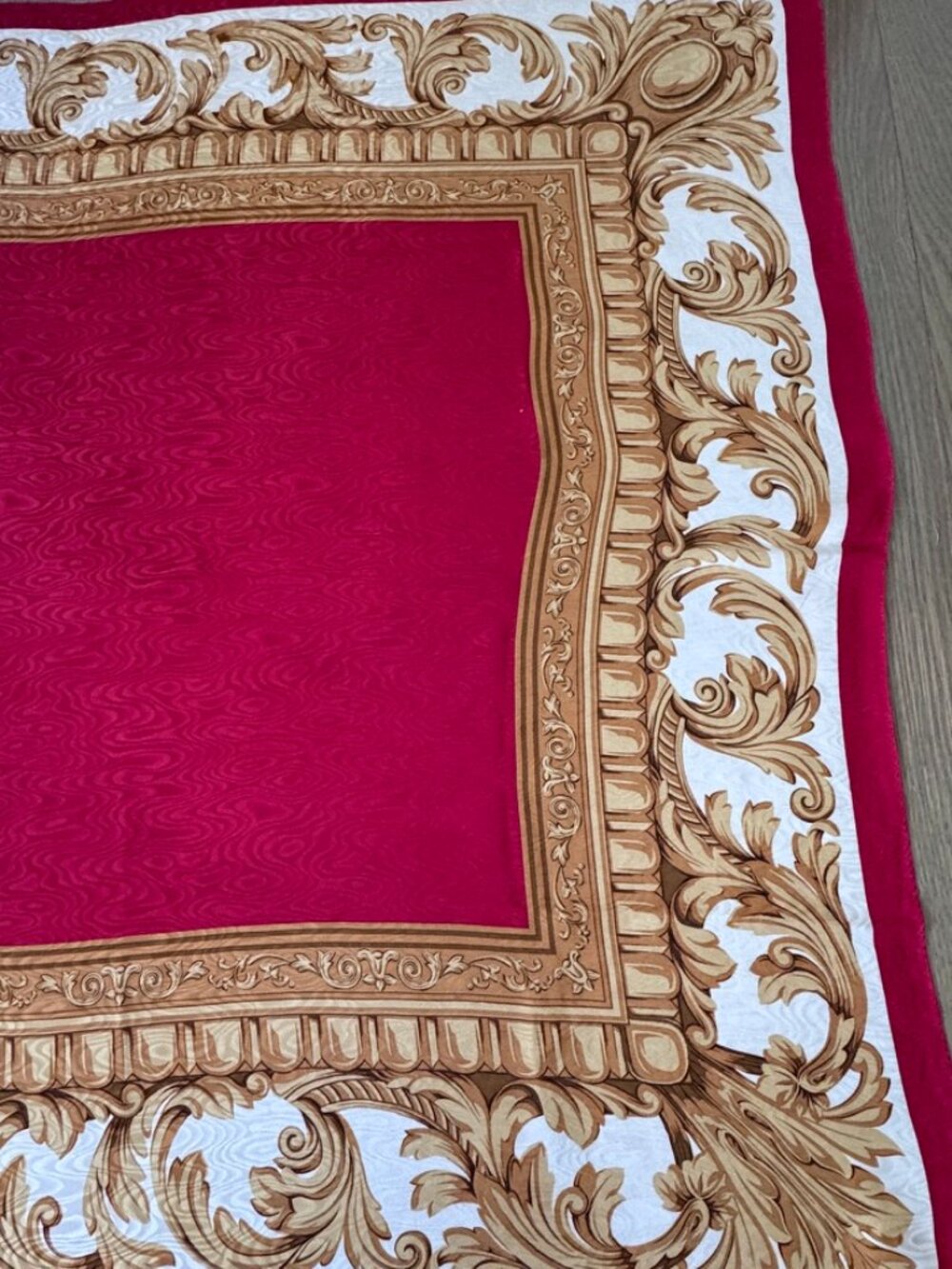 Talbots Vintage Silk Square Scarf,(1980/90s),Red/Gold Baroque,Collector Interest - Picture 5 of 9